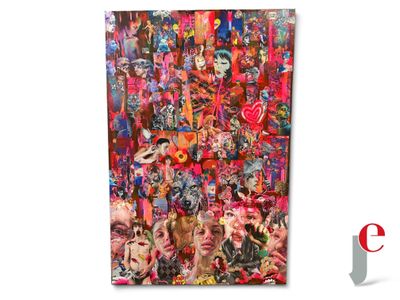 an image of a collage of images of people and faces on a white background
