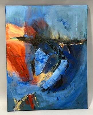 JOB (Josiane BECK)., L'été des bleuets, Acrylique sur toile.…