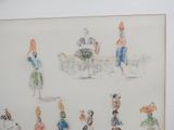 a drawing of a group of people on horseback