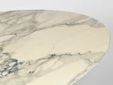 marble table top with a black and white design on the top