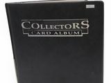 a black album with a silver logo on it