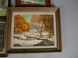 a picture of a painting hanging on a wall next to other paintings