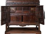 an image of a large wooden cabinet with a door open