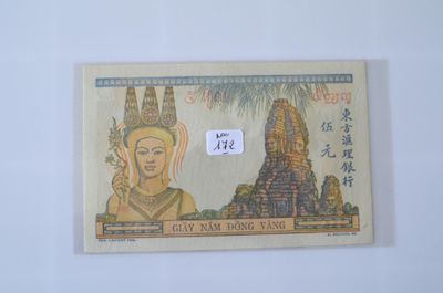 Un billet de 5 Piastres, Banque de l'Indochine, neuf
