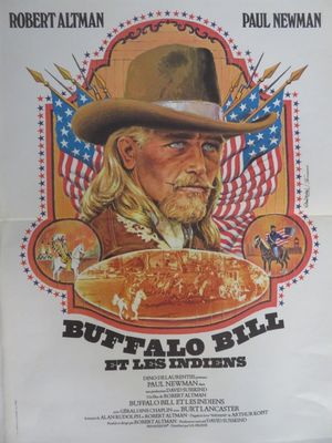 une vieille affiche de cinéma pour « Buffalo Bill et ses Indiens »