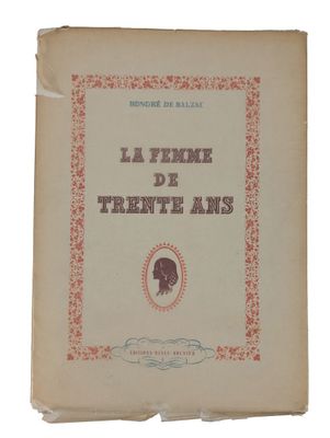 un vieux livre sur lequel figure le profil d'une femme