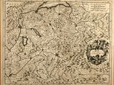 an old map of the country of france, with its borders in black and white