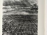 an image of a drawing of a landscape in black and white