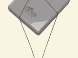 silver plated necklace with a black and white pendant on a silver chain