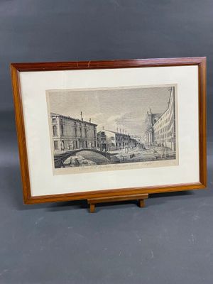 une photo d'une photo représentant une rue avec des bâtiments