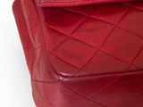 chanel red quilted lambskin flap bag
