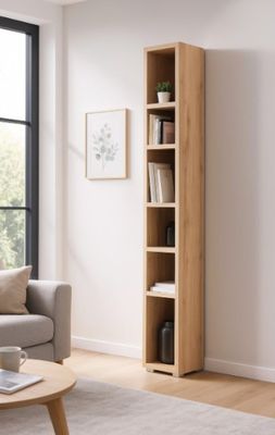 Bibliothèque 6 niches MITZ, couleur chêne , dimensions: 25x2…