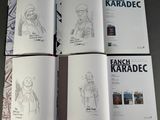 four pages of a book with a drawing of a man and a woman