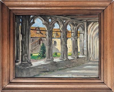 Fernand MAISSEN (1878-?) "Vue depuis un cloître"