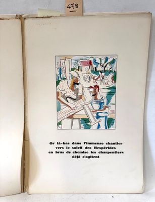 un livre ouvert avec la photo d'un homme et d'une femme assis sur un banc