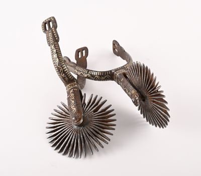 pair of antique silver plated metal horse shoe holders