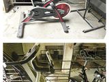 two pictures of a stationary exercise bike and a stationary exercise bike