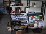 a shelving with many items on it in a garage