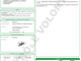a green and white document with a picture of a plane on it