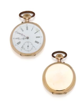 two gold pocket watches with roman numerals and roman numerals