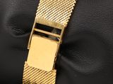 a close up of a gold bracelet with a metal clasp