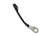 a black leash with a metal hook attached to it