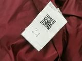 a red jacket with a qr code on it