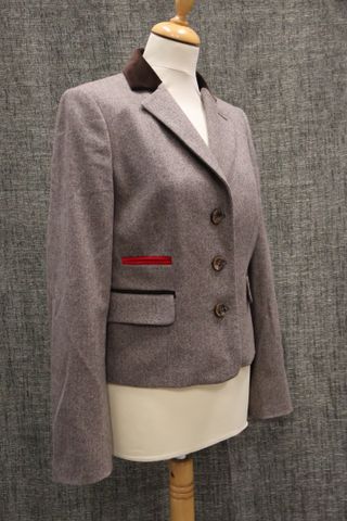 LOVE MOSCHINO – Veste cavalière grise à deux poches col velours m...