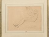 an image of a drawing of a nude woman sitting on the ground
