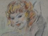 an image of a drawing of a woman with a flower in her hair