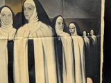 an old movie poster with nuns standing in front of a group of people