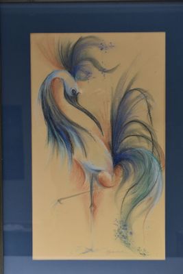 Suzanne DESMOULIN (1935), "Oiseau", pastel signé 57x33 cm à …