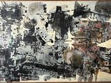 une image représentant un tableau recouvert d'une épaisse couche de peinture noire et blanche