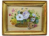 une photo d'un tableau représentant des fleurs dans un panier