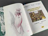 a book with a drawing of a man in a turban