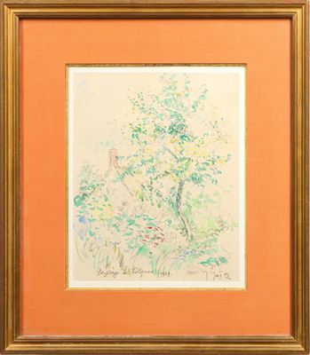 Jules-Arthur JOETS (1884-1959) Paysage à Telques - 1943 Aqua…