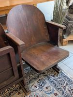 Rare banc de cinéma 4 places vintage année 20 en bois et rep… (photo 3)