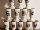 a stack of cups that are sitting on a table
