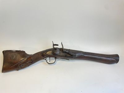 Fusil tromblon crosse noyer XVIIIème siècle en partie