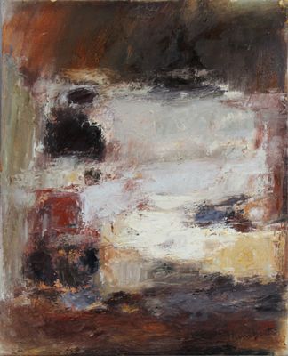 a painting of a painting of a bed with a window in the background