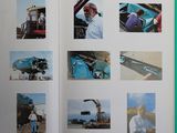 a book with pictures of a man and a train on it