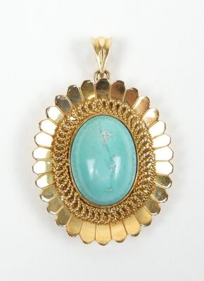 Bijou: Pendentif en or jaune 18K sertie probablement d'une t…