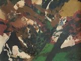 un tableau représentant un troupeau de vaches dans un champ