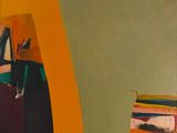 an image of a painting of a woman standing in front of a wall