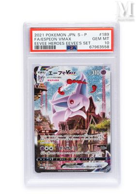 the pokemon card is in a clear plastic holder
