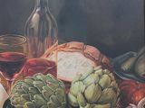 a picture of a painting of a still life of food