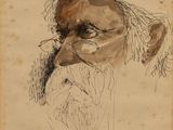 portrait d'un vieil homme à la barbe blanche et au turban blanc