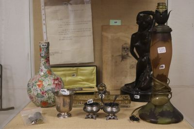 une table sur laquelle sont posés de nombreux objets anciens