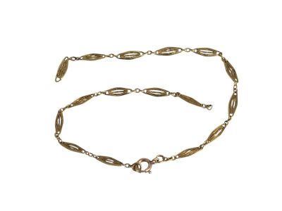 Chaine de montre en or ajouré (maillons à refixer) L. - Photo 1