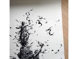 an image of a drawing of a man with a bird in his hand